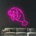 thumbnail image 4 of Handmadetneonsign Manatee Neon Sign, Manatee Animal Wall Art Decor, Ocean Manatee Wall Decor, 4 of 5