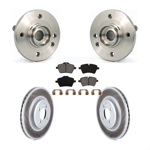 Transit Auto Ensemble de Roulement de Moyeu avant Rotors de Frein à Disque Enduits et Tampons Semi-Métalliques pour Voiture 2002-2005 Mini Cooper avec Rotor de 294mm Roues à 4 Crampons KBB-104060
