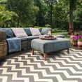thumbnail image 4 of Safavieh Courtyard Bailey Chevron Indoor/Outdoor Area Rug, Gray/Beige, 5'3" x 7'7", 4 of 10