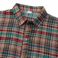 thumbnail image 3 of Baqcunre Graphic Tees Men Men'S Casual Plaid Print Shirt Short Sleeve Single Breasted Turn-Down Collar Shirt Short Sleeve Button Down Men Tops For Men Red L, 3 of 5