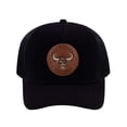 thumbnail image 2 of Unisex V2 Embroidered And Laser-Engraved Taurus Zodiac (April 20, May 20), 5-Panel Trucker Hat, Black/Black, Adjustable Fit, 2 of 3