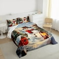 thumbnail image 3 of jejeloiu Happy New Year Queen Comforter Set,White Festival Snowmen Bedding Sets,Christmas Tree Bedding Comforter Set For Child,Super Cozy Room Decoration Reversible,3pcs, 3 of 8