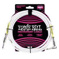 Ernie Ball 10' Straight / Angle Instrument Cable White - P06049