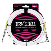 Ernie Ball Instrument Cable, Straight/Angle White, 10Ft