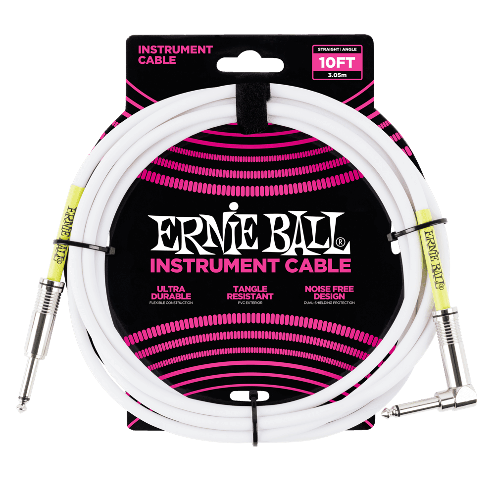 Straight Instrument Cable White 10ft