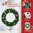 thumbnail image 4 of SamyoHome 48in Pre-lit Christmas Wreath, Lighted Artificial Garland with Dual-Tone LEDs for Door Wall Decor, Light Green, 4 of 9