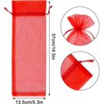 40pcs Organza Wine Bags Drawstring Organza Wine Bottle Gift Bags Red
