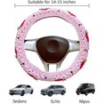 thumbnail image 3 of Crochet Steering Wheel Cover, Strawberry Steering Wheel Cover, 14-15 Inch, Universal Fit, 3 of 5