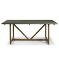 thumbnail image 5 of Walker Edison Modern Solid Wood Trestle Dining Table, Grey/Brown, 5 of 18