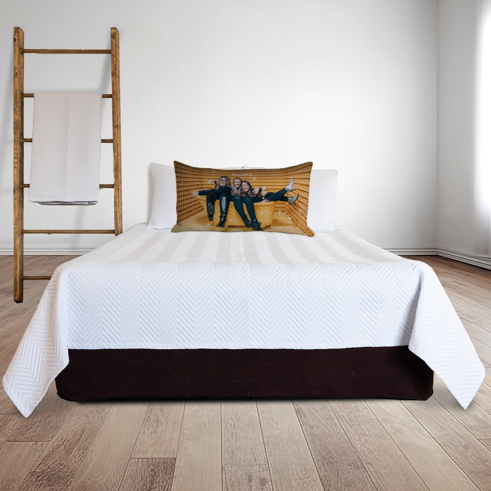 QUILTED BEDDING - KING SHAM 36X20 Customize or Personalize People, Pets, Places Unisex. Adult, Teen Tween.