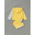thumbnail image 4 of 4T Baby Girls Clothes 5T Girls 2PCS Fall Winter Outfits Hooded Toddler Girls Long Sleeve Hoodie Top pants Set Yellow, 4 of 7