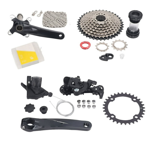 Bike Speed Cassette, 9 Speed Groupset 11 To 40T Bike Speed Cassette Crank Lever Rear Derailleur Chain Set