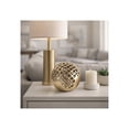 thumbnail image 2 of Contemporary Metal Mesh Orb for Home Decor - Ornaments for Bathroom, Living Room, and Office Room Decor - Decorative Sculptural Object for Shelf Display and Coffee Table Accent - 7", Gold, 2 of 12