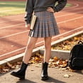 thumbnail image 4 of Girls Plaid Pleated Skirt with Inner Shorts High Elastic Waist Relaxed Fitting Skorts for School Daily Casual Occasion 9-10Y, 4 of 7