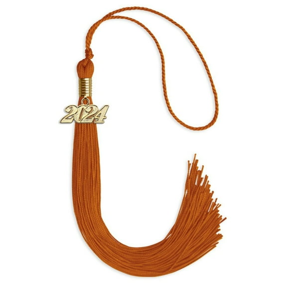 Endea Graduation Orange Graduation Tassel with Gold Date Drop