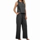 thumbnail image 2 of Trajes de Mezclilla de Dos Piezas para Mujer, Chaleco Sin Mangas, Pantalones Vaqueros de Pierna , Pantalones de Pierna , Ropa Traje Negro y Gris L, 2 of 9