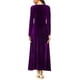 thumbnail image 5 of Vestido Urban CoCo de manga larga, terciopelo fruncido, elástico, morado, 5 of 6