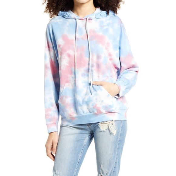 All In Favor Chandail à Capuchon Teinture sur Nœuds Oversize Bleu Rose Teinture sur Nœuds Taille TG