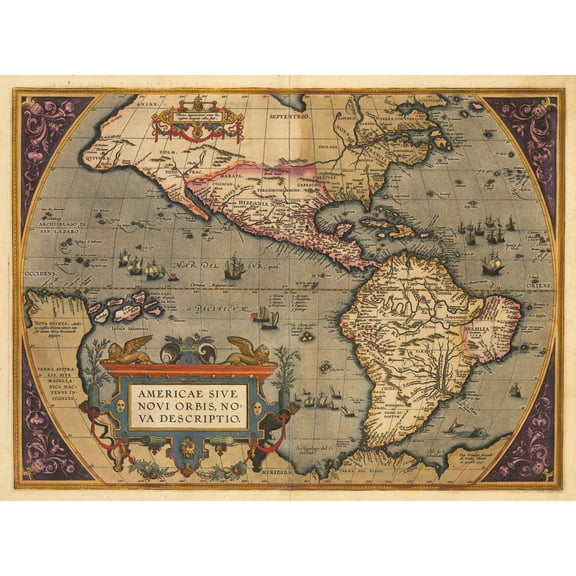 1598 Americae sive Novi Orbis, Nova Descriptio