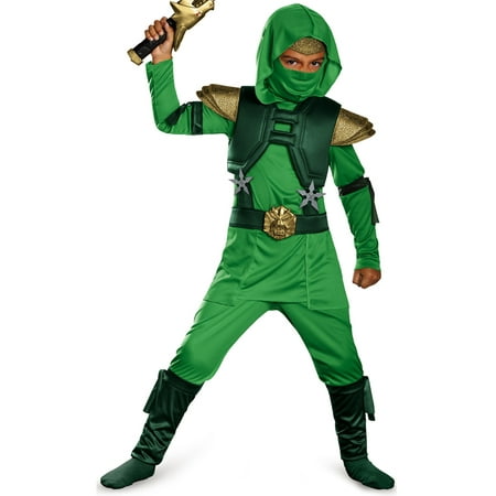 Kids Green Master Ninja Deluxe Martial Arts Warrior Halloween