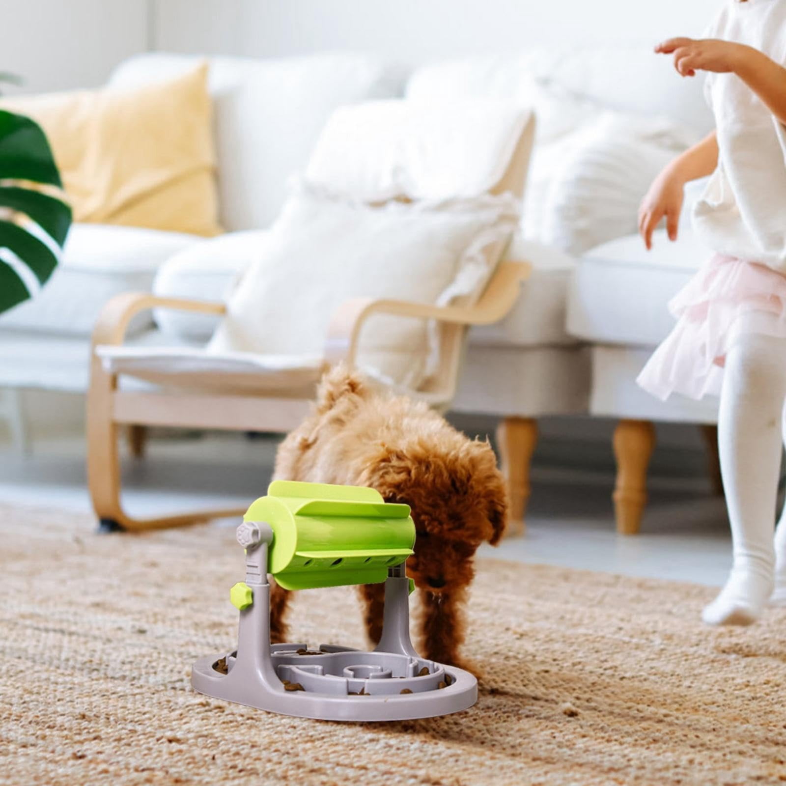 Pet Roller Slow Feeder Bowl Interactive Puzzle Dog Cat Slow Eating Bowl Anti Choke Roller Design Healthy Eating Pet Food Bowl for Dogs Cats Large Capacity