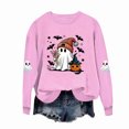 thumbnail image 7 of DJDLJWCJ Girls Halloween Fleece Sweatshirt Long Sleeve Crew Neck Oversized Graphic Pullover Kids Fall Casual Halloween Sweatshirts Pink Size 2T, 7 of 7