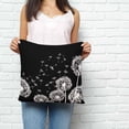 thumbnail image 2 of White Dandelion Pillow Covers 24x24 Inch Decorative Throw Pillow Cover, Spring Flowers Botanical Vintage Black Sofa Pillowcases Accent Cushion Case Home Decor Bedroom Living Room, 2 of 6