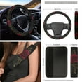 thumbnail image 3 of Yuyamidu Red Rose Front Car Seat Cover Set of 12 Soft Steering Wheel Cover Seat Belt Cover Armrest Cover Garbage Can Air Vent Pouch Rearview Mirror Cover Coasters Keychain Fit SUV Sedan Van, 3 of 7