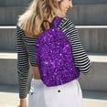 thumbnail image 7 of Balery Purple Glitter Vintage Canvas Backpack for Men and Women - Large Capacity, Durable Travel Laptop Bag for School, Work, Hiking, and Outdoor Activities, 7 of 7