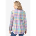 thumbnail image 2 of Woman Within Plus Size Pintucked Flannel Shirt, 2 of 6