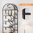 thumbnail image 4 of 81.7-pulgada de altura 6 niveles arched estante de libros: geometric abiertos almacenamiento estante, metal frame, ideal para para dormitorio, sala de estar & oficina en casa, 4 of 7