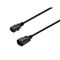 Monoprice 3-Prong Extension Cord - 3 Feet - Black | IEC 60320 C14 to IEC 60320 C13, 16AWG, 13A, 125V