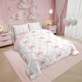 thumbnail image 2 of Pink Bowknot Comforter Set Queen Bow Knot Bedding Butterfly Knot Bow Tie Bedding Comforter Sets Aesthetic Coquette Bedroom Decor Geometric Cartoon Duvet Insert, 2 of 7