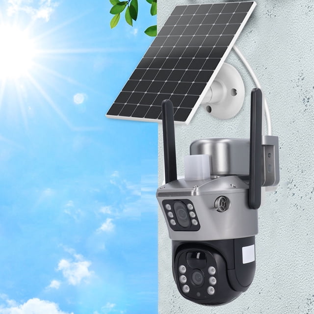 Cámara de Seguridad Solar ANGGREK Cámara de Vigilancia Solar Para Exteriores IP66 Multifuncional