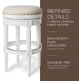 thumbnail image 5 of Maven Lane Pullman 31 Inch Tall Backless Alabaster White Finish Bar Height Upholstered Barstool with Cream Fabric Cushion Seat, Set of 2, 5 of 7