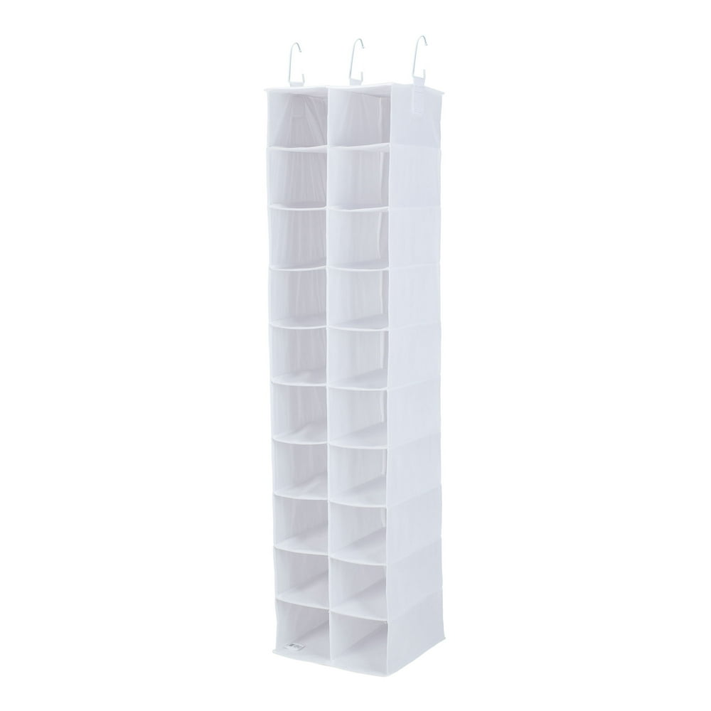 Mainstays 20Pocket NonWoven DoorHanging Closet Shoe Organizer, White