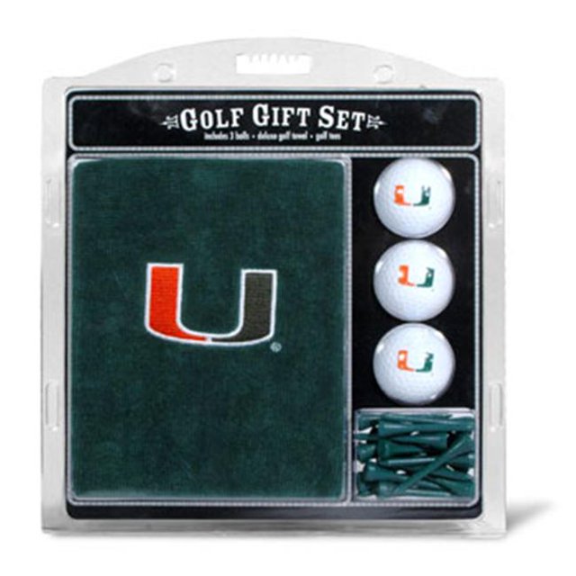 Team Golf 47120 Miami Hurricanes Embroidered Towel Gift Set