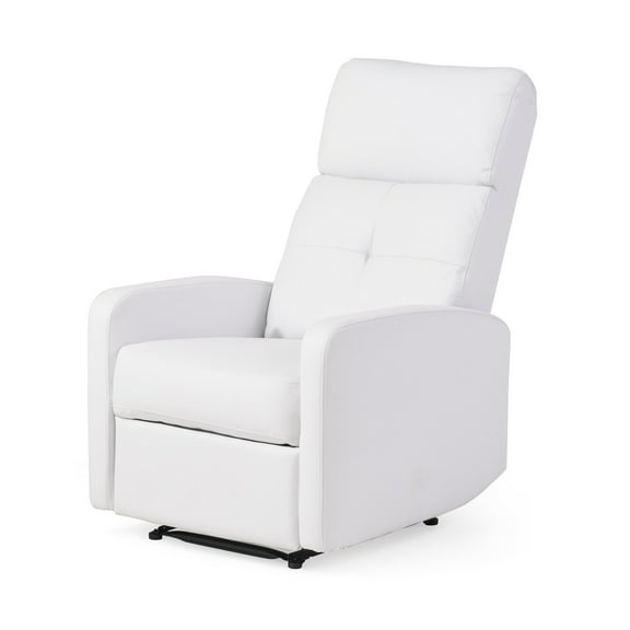 GDF Studio Svetlana Faux Leather Recliner, White
