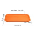 thumbnail image 2 of Uxcell 12x9" Fast Food Tray, Plastic Reusable Multi-Purpose Rectangle Serving Tray Orange, 2 of 5