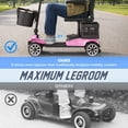 thumbnail image 4 of REARFIT Foldable 4 Wheels Mobility Scooter for Seniors, Electric Wheelchair with Detachable Battery, Dual Baskets, Cup & Phone Holder, 330lbs, Pink, 4 of 12