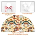 thumbnail image 6 of Kll 36" Christmas Tree Skirt 70s Hippie Style Xmas Tree Skirts Mat For New Year Xmas Holiday Party Indoor Outdoor Home Decoration, 6 of 9