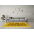 thumbnail image 3 of Ahgly Company Machine Washable Indoor Square Oriental Yellow Traditional Area Rugs, 3' Square, 3 of 4