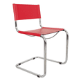 thumbnail image 6 of Breuer Chair Company Mart Stam Cantilever Side Chair w/ Chrome Steel Frame & Red Bonded Leather by Furnish Theory, 6 of 7
