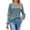 Blue, variant on Kaemgyyd Womens Long Sleeves Ribbed Tops Casual Knit Tunic Shirts Fashion Crewneck Button Work Blouses Fall Winter Clothes