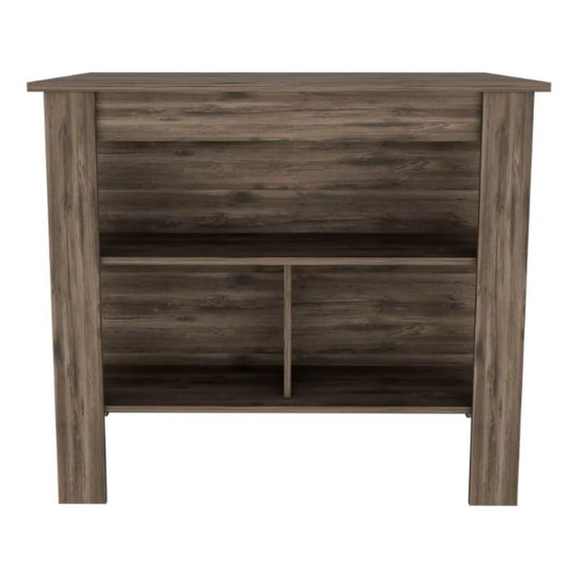 FM FURNITURE Brooklyn 3-Shelf Modern Engineered Wood Kitchen Island in Brown