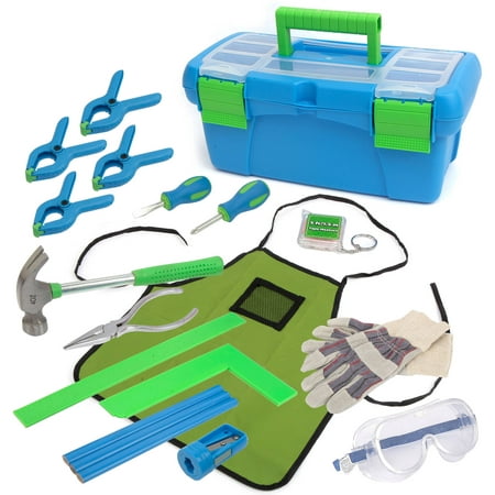 Kids 18-Piece Tool Set with Blue Toolbox