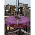 thumbnail image 2 of Outdoor Tablecloths with Umbrella Hole & Zipper, Purple Boho Round Tablecloths 60 Inch, Country Abstract Geometric Ethnic Aesthetic Waterproof Table Cloth, Patio/Pool/Picnic Table Covers, 2 of 8