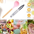 thumbnail image 5 of Juego de 2 piezas de silicona para utensilios de cocina, utensilios de cocina resistentes al calor con mango de madera, utensilio de cocina antiadherente, 5 of 5