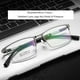 thumbnail image 4 of Guardurnaity Gafas de medio marco de metal unisex Lentes de plástico Gafas miopes de cara grande para computadora de negocios Daily Black Type2 NO2, 4 of 6