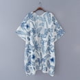 thumbnail image 2 of Cárdigan de kimono suelto para mujer Medias mangas con frente abierto Ranura impresa Chal de verano Eccomum Pequeña, 2 of 7
